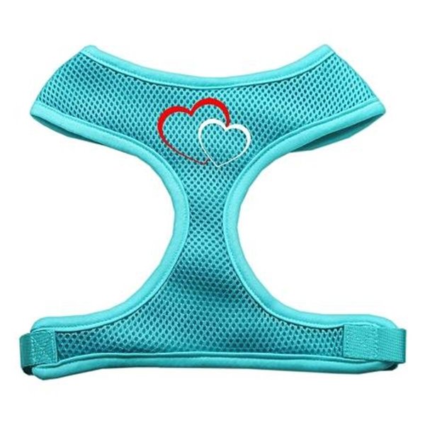 Unconditional Love Double Heart Design Soft Mesh Harnesses Aqua Large UN788359